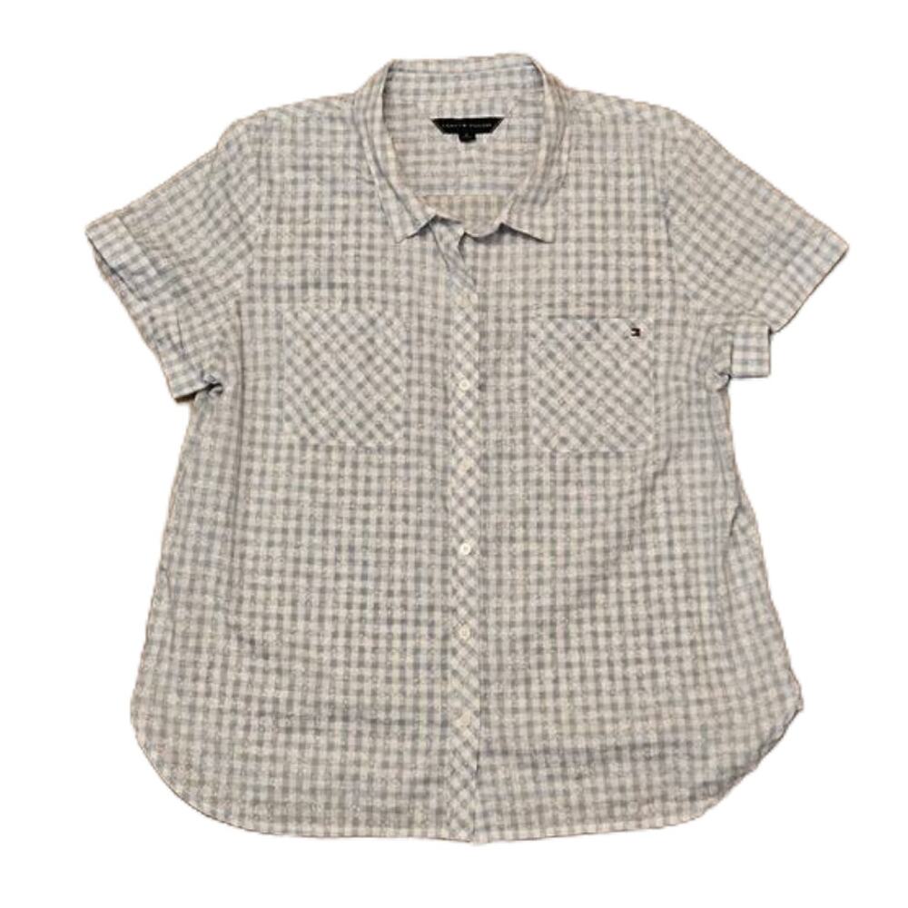 Tommy Hilfiger Women’s Check Button‑Down Shirt – XL – Excellent Condition